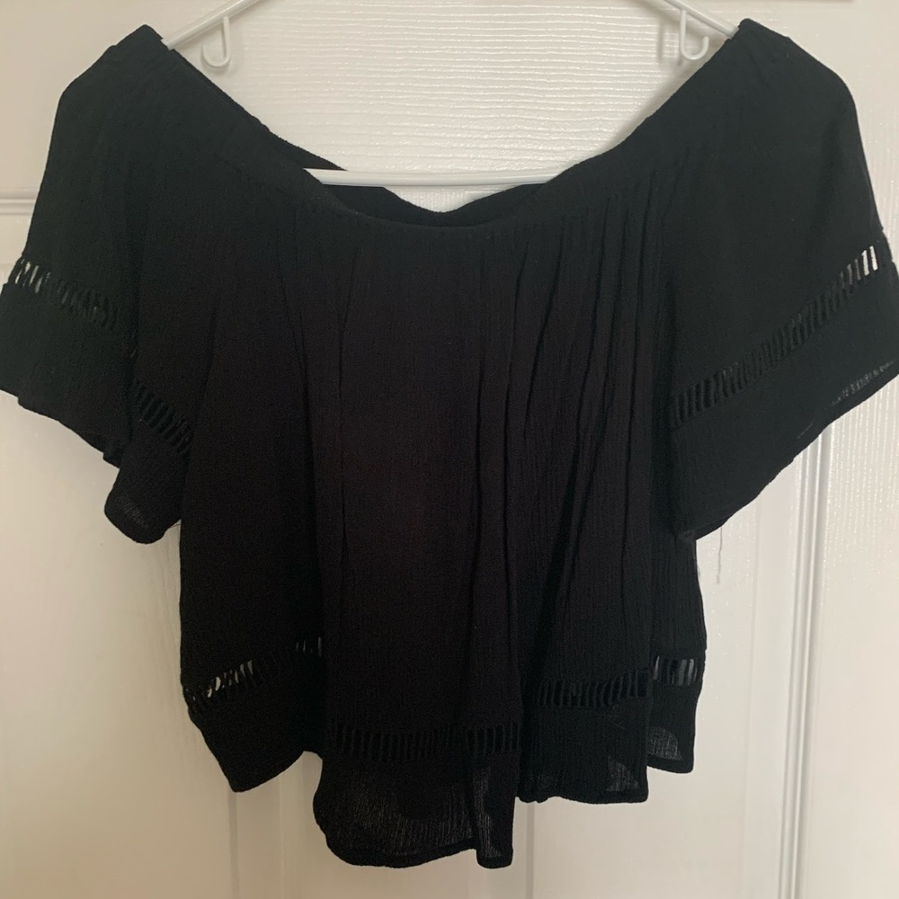 Black, Off-the-Shoulder Shirt